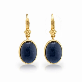 CAPUCINE DE WULF - CLEOPATRA OVAL DROP BLUE LABRADORITE EARRINGS ear-ear-stud  