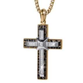 Carbon Valor Cross Pendant 