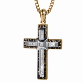 Carbon Valor Cross Pendant 