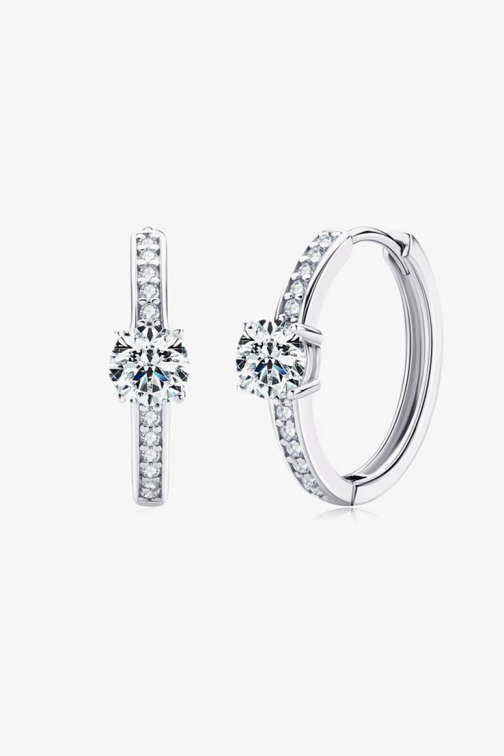 Carry Your Love 1 Carat Moissanite Platinum-Plated Earrings 