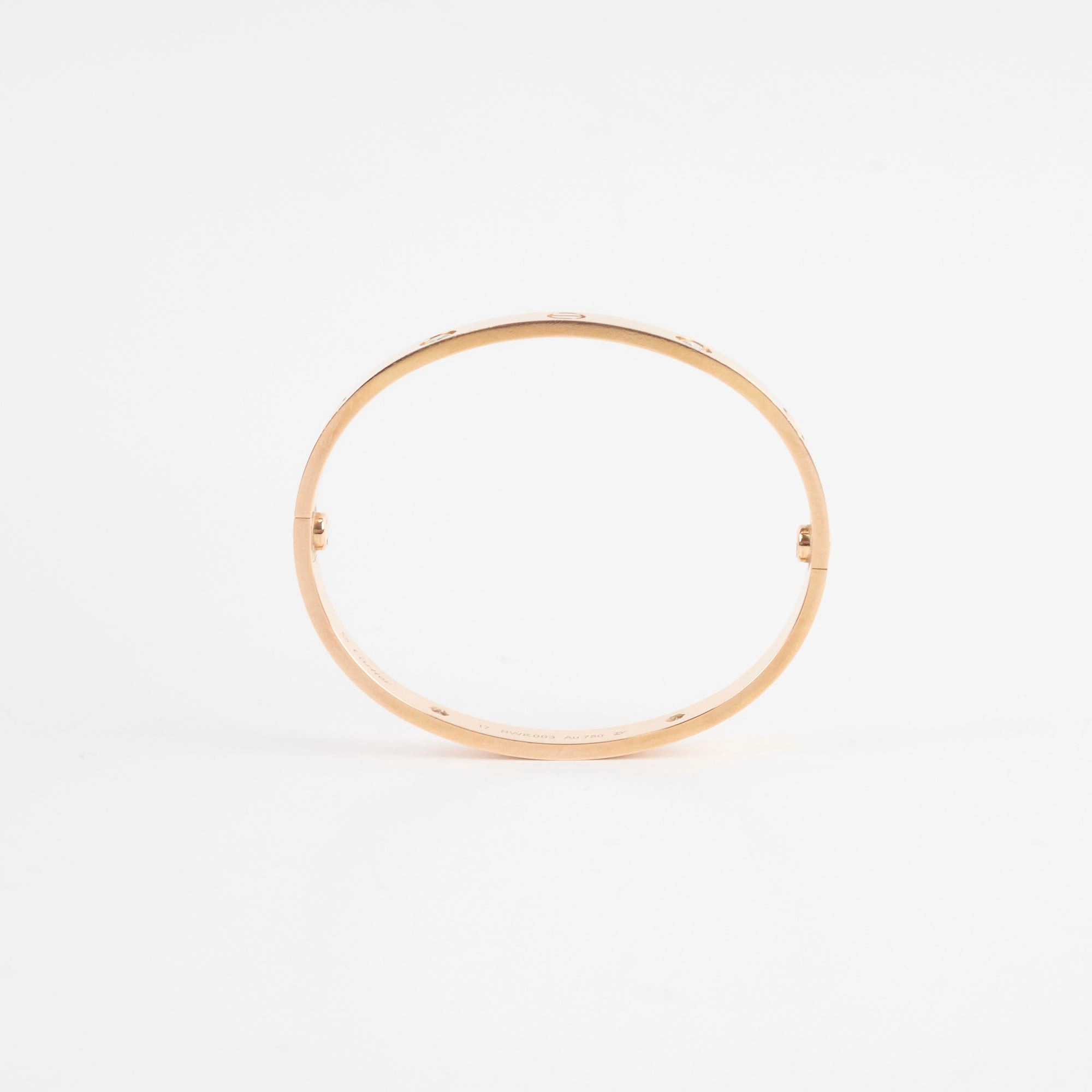 Cartier 4 Diamond Love Bracelet Size 17