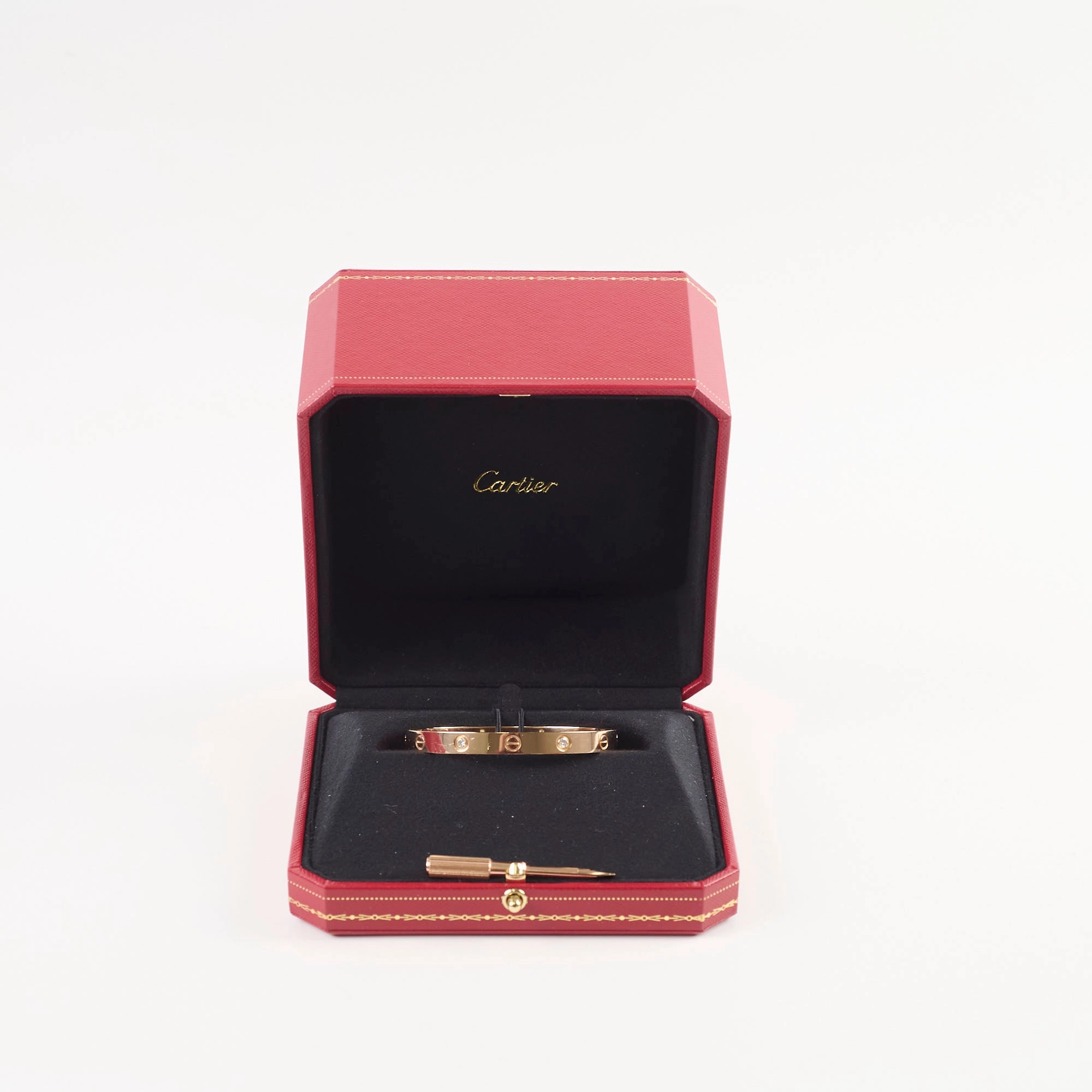 Cartier 4 Diamond Love Bracelet Size 17
