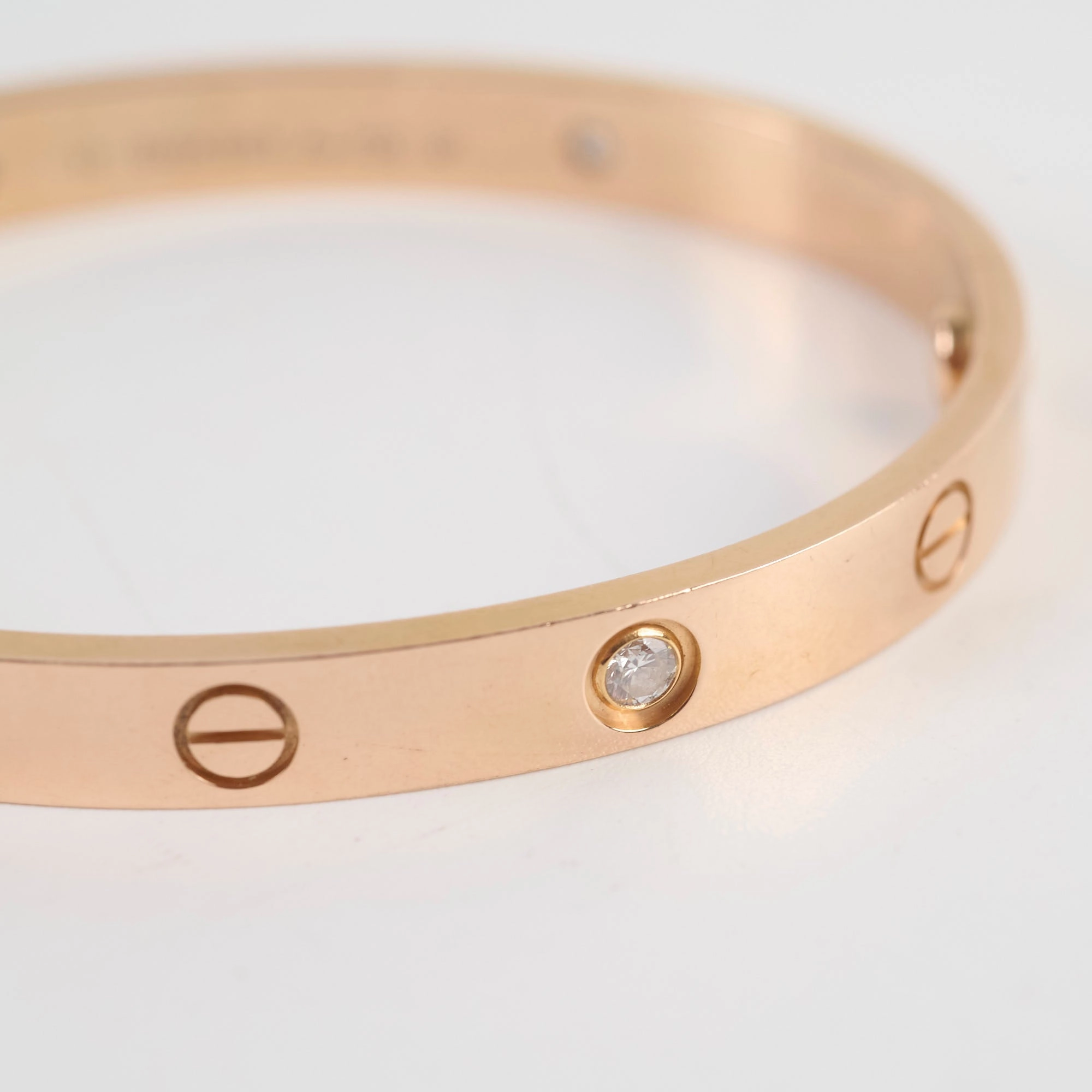 Cartier 4 Diamond Love Bracelet Size 17