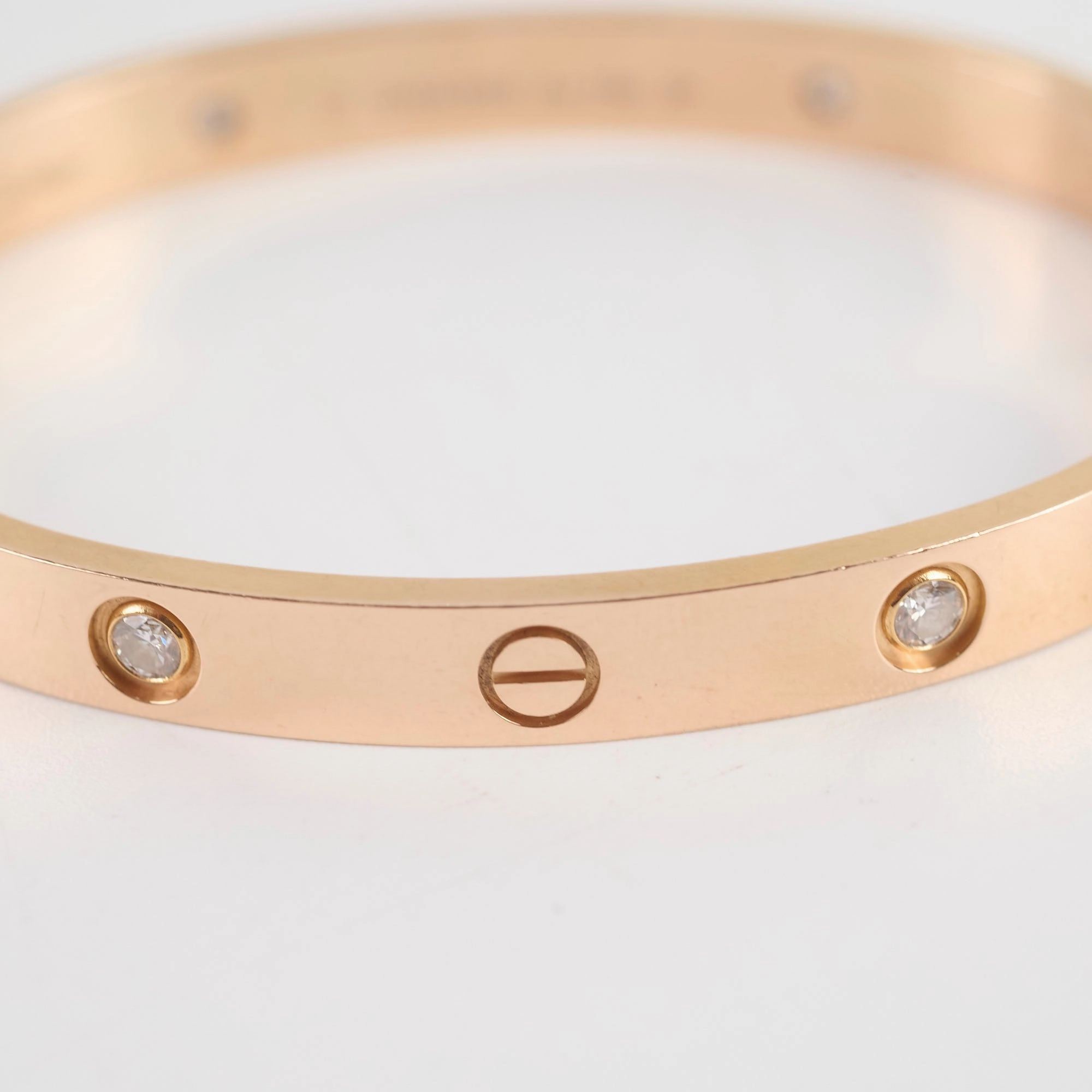 Cartier 4 Diamond Love Bracelet Size 17