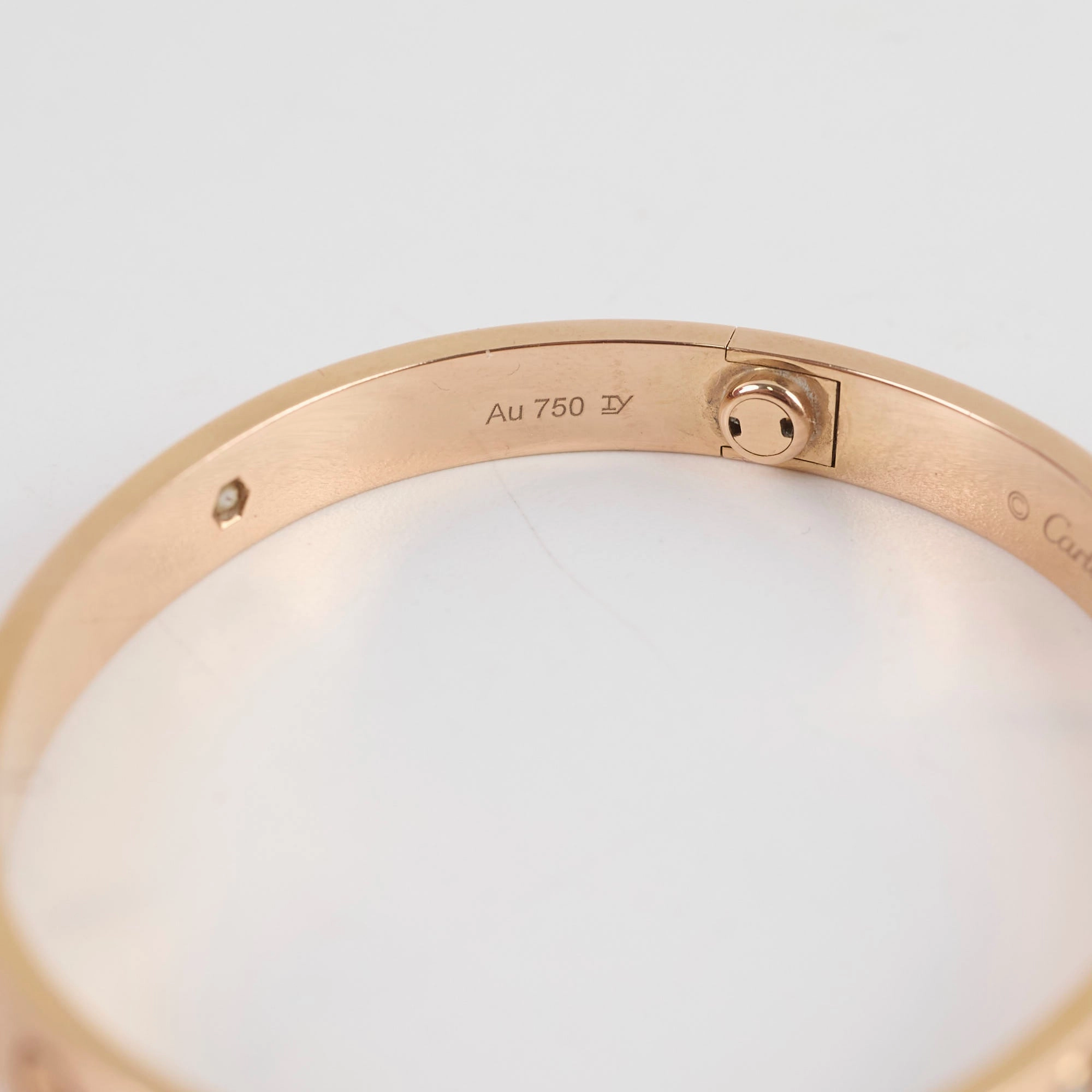 Cartier 4 Diamond Love Bracelet Size 17
