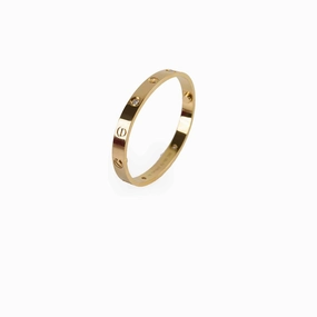 Cartier 4 Diamonds Yellow Gold Love Bracelet Size 16 hand-chain-bracelet  