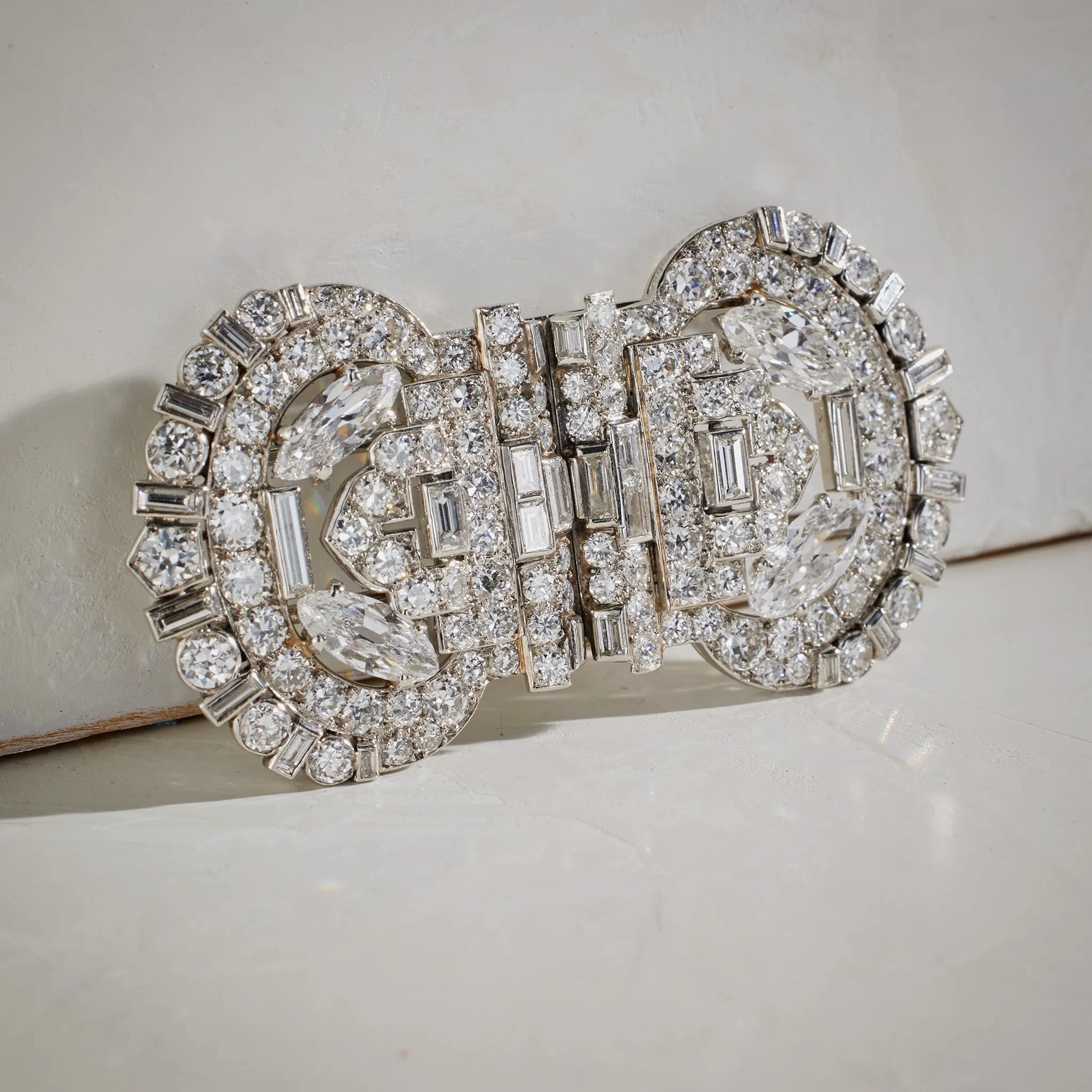 Cartier London Indian-Inspired Diamond Double Clip Brooch