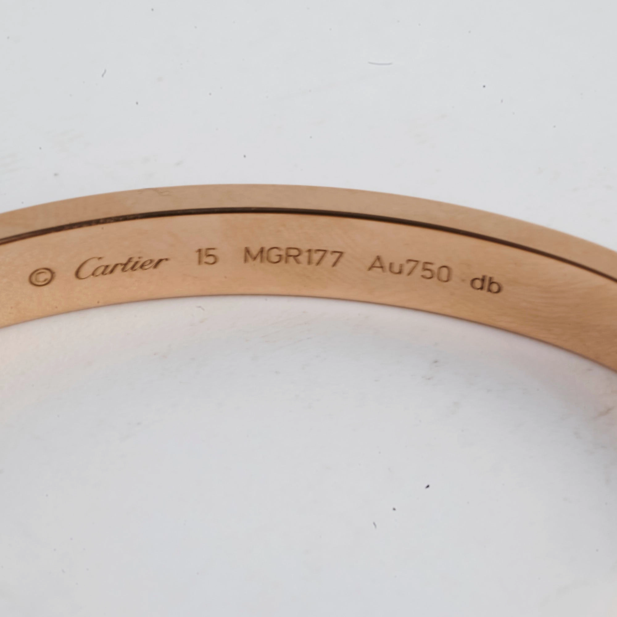 Cartier Love Bracelet Pink Gold Size 15