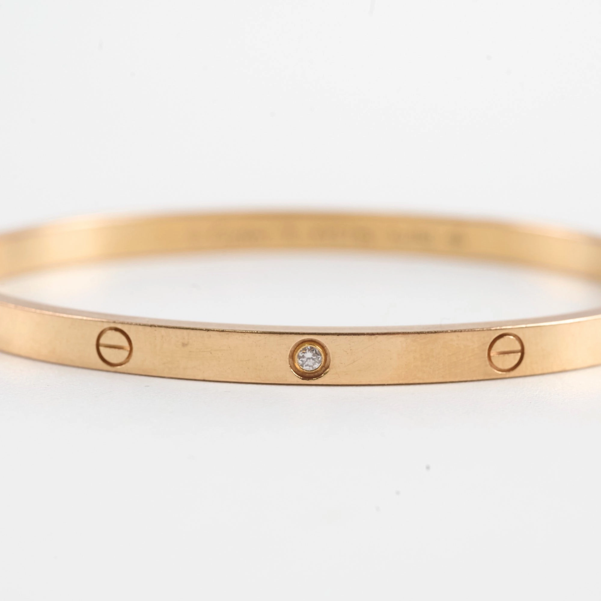 Cartier Love Bracelet Rose Gold Diamonds Small Model Size 16