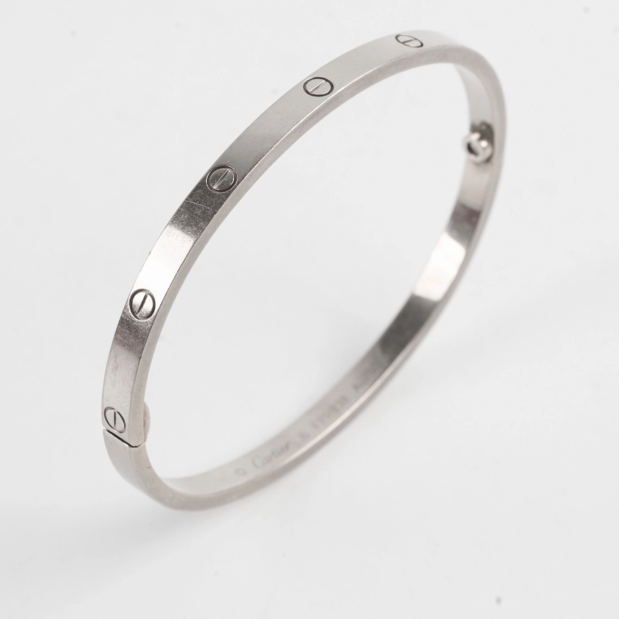 Cartier Love Bracelet White Gold Small Model Size 16