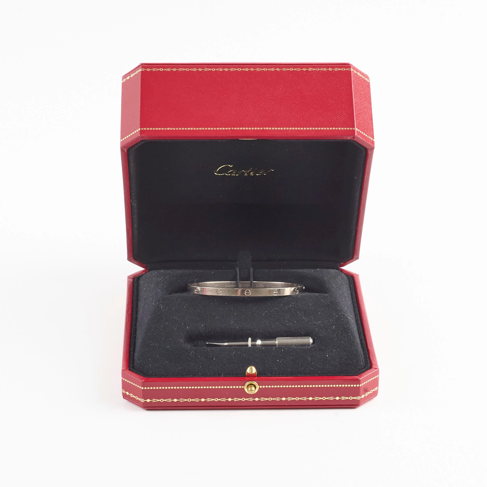 Cartier Love Bracelet White Gold Small Model Size 16