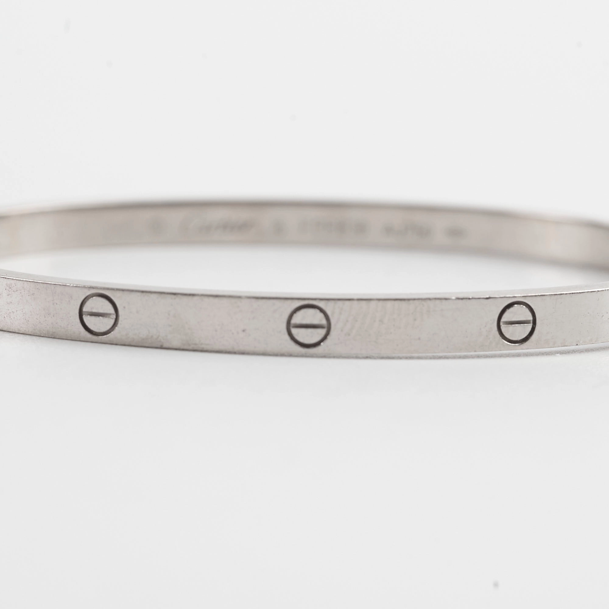 Cartier Love Bracelet White Gold Small Model Size 16