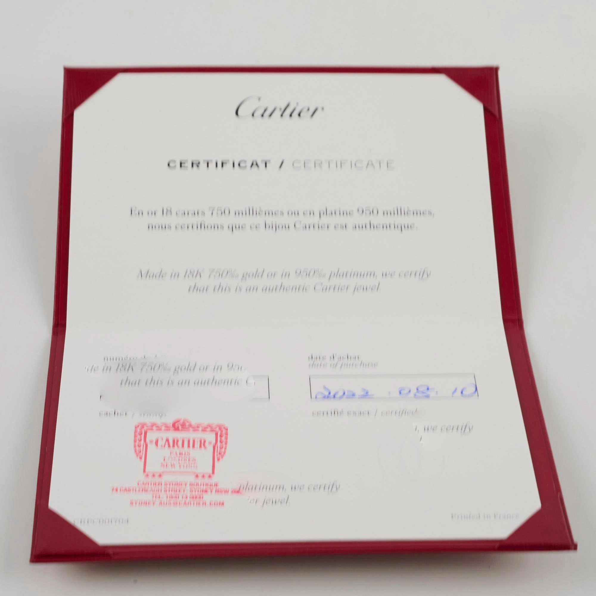 Cartier Love Bracelet Yellow Gold Size 18