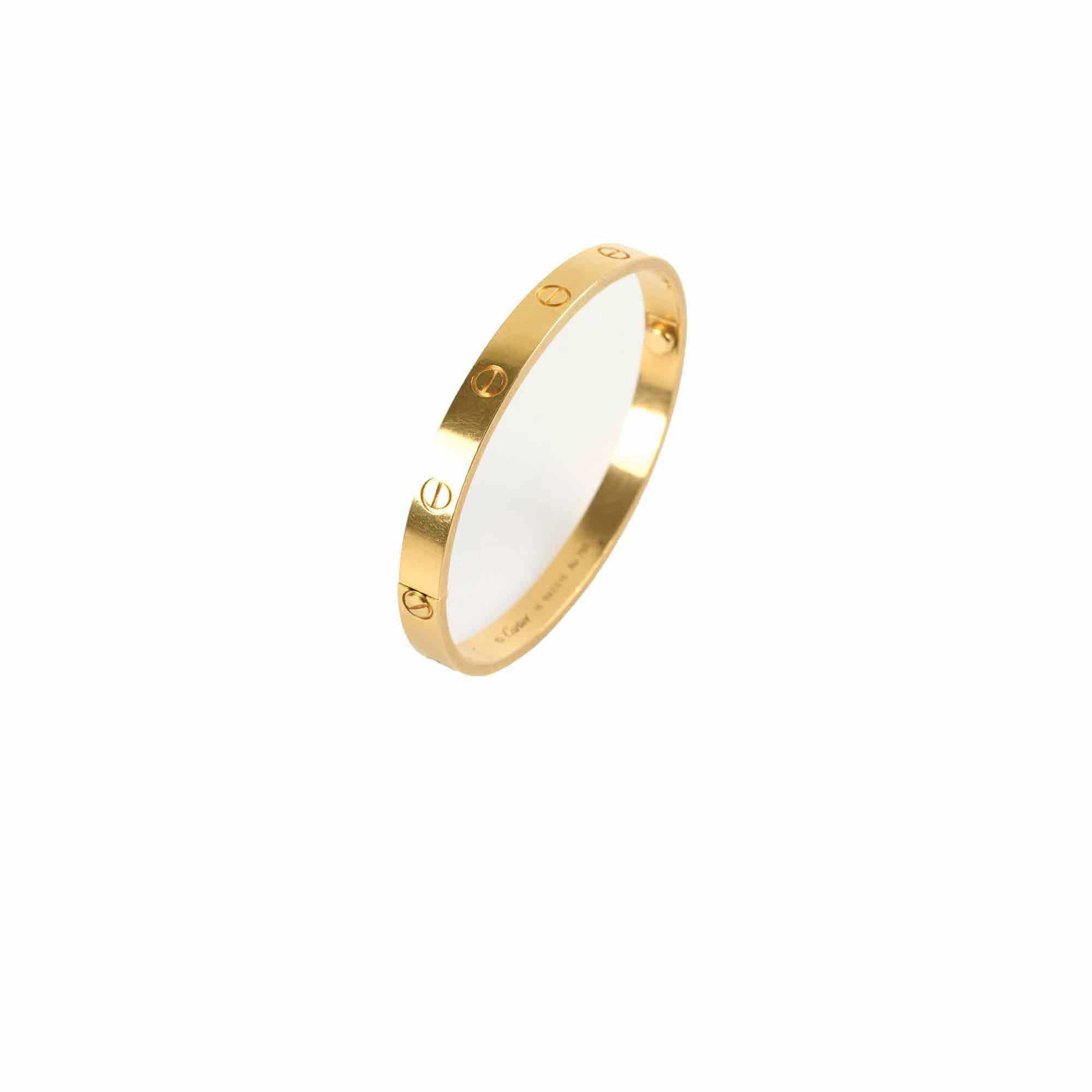 Cartier Love Bracelet Yellow Gold Size 18 hand-chain-bracelet  