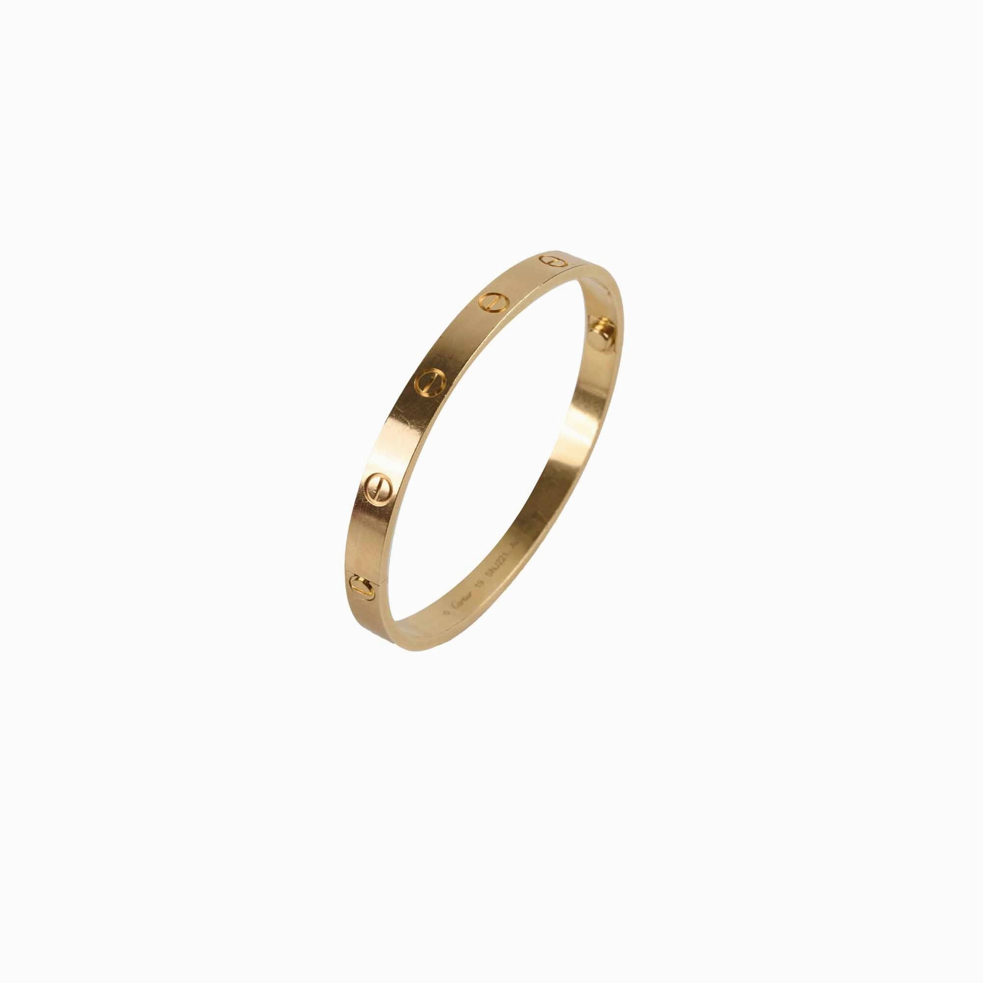 Cartier Love Bracelet Yellow Gold Size 19 hand-chain-bracelet  