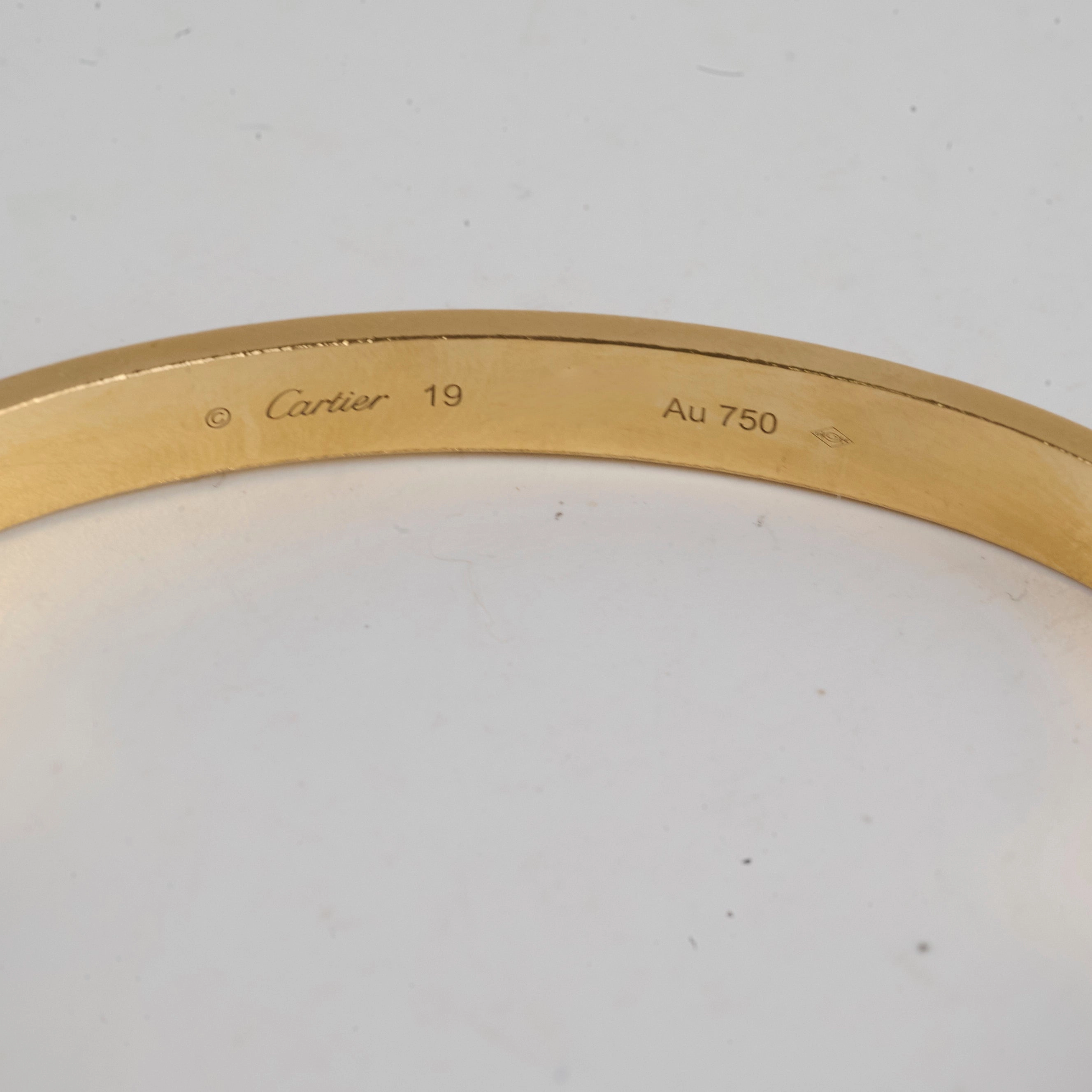Cartier Love Bracelet Yellow Gold Size 19