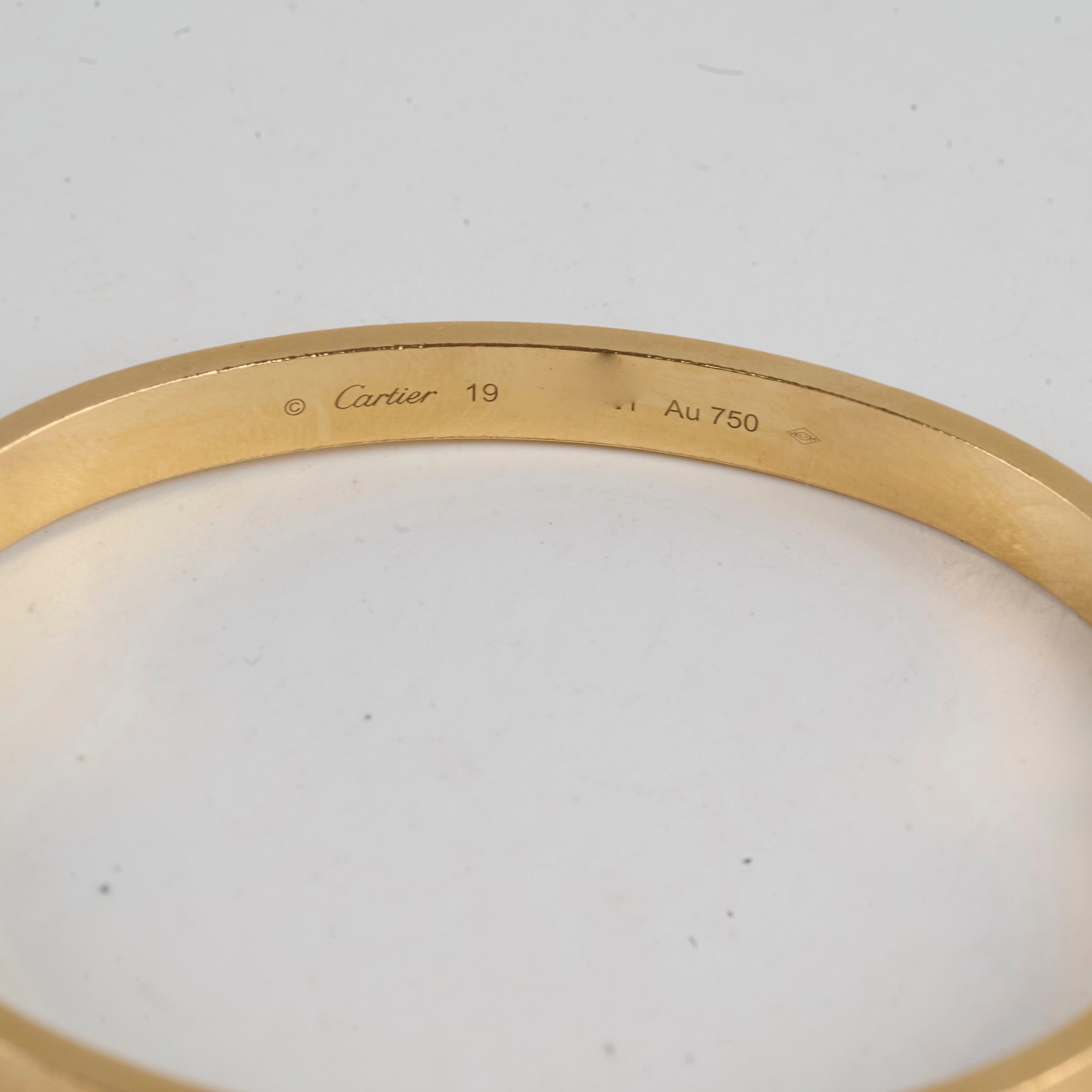Cartier Love Bracelet Yellow Gold Size 19