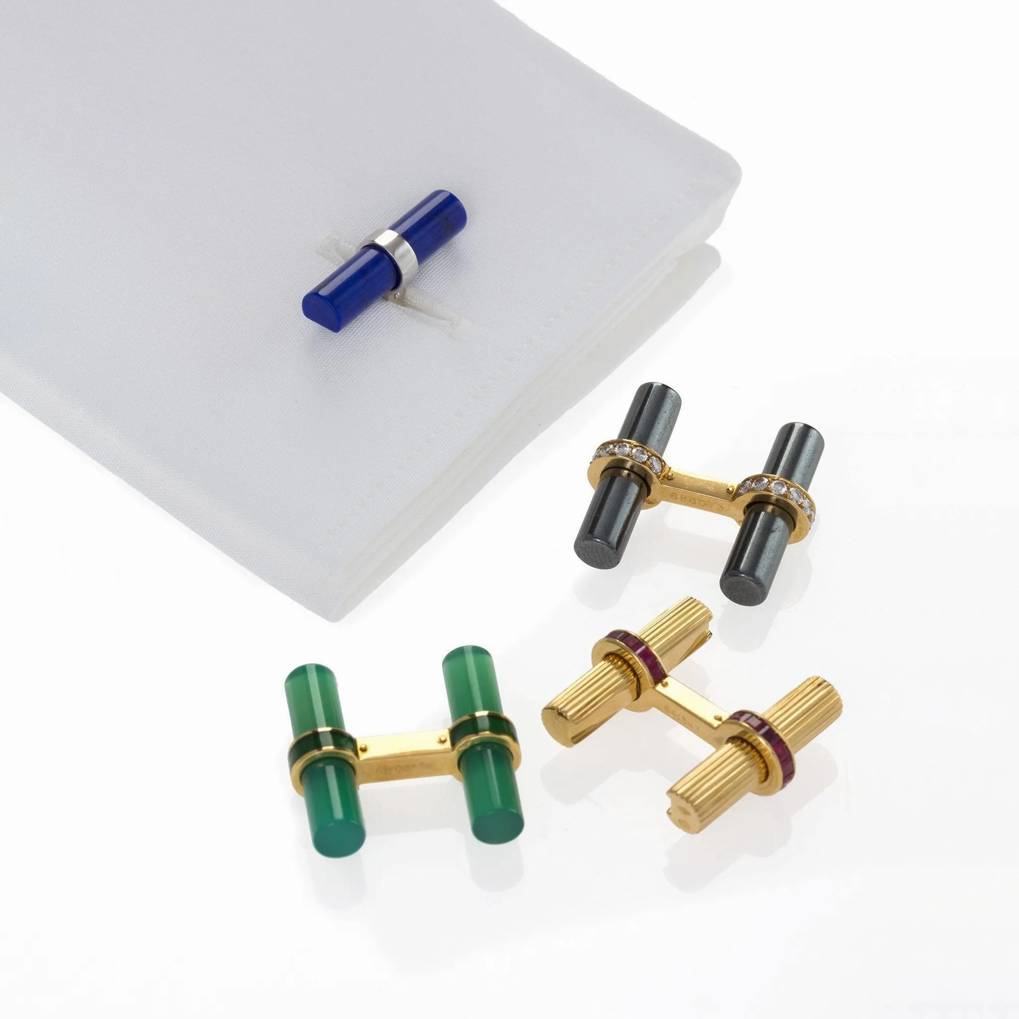 Cartier Set of Interchangeable Baton Cuff Links