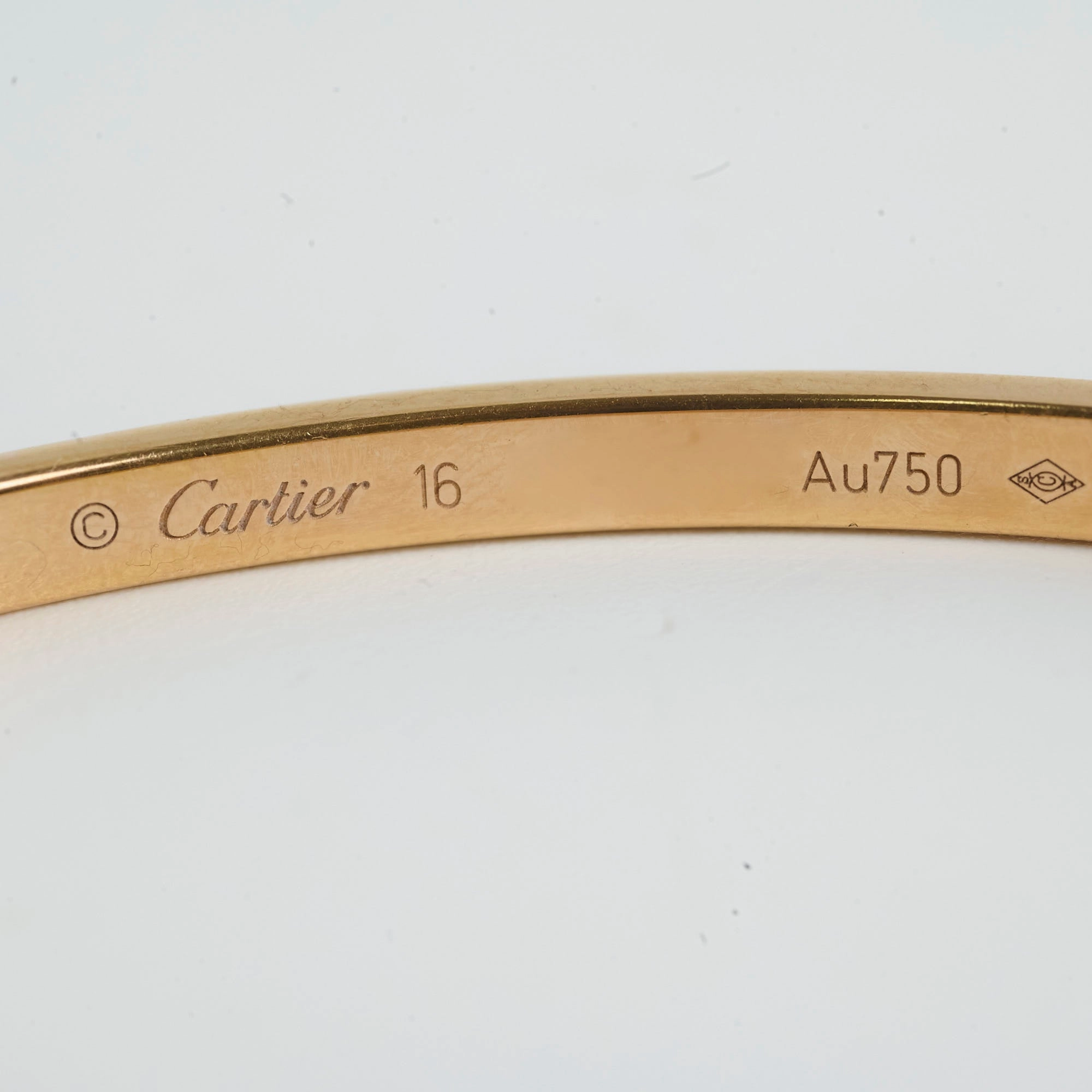 Cartier Small Model Love Bracelet 10 Diamonds Size 16