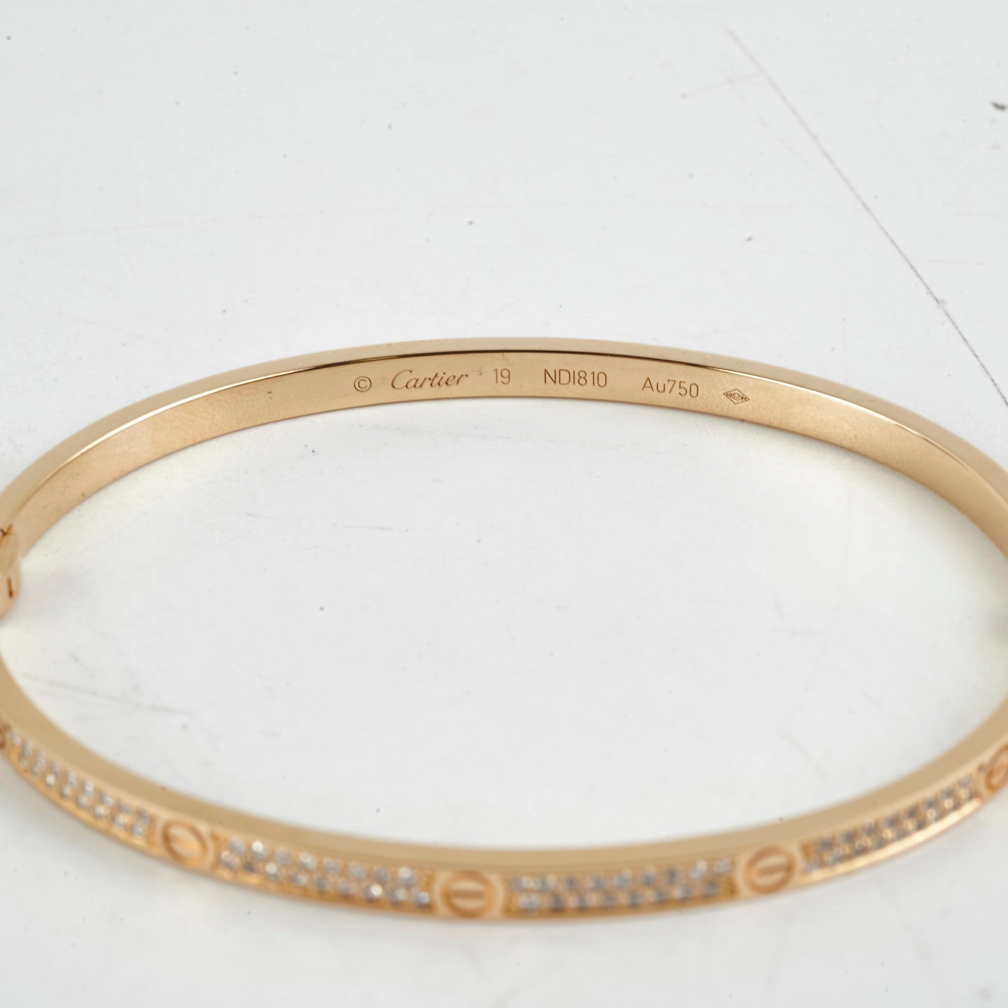 Cartier Small Model Love Pave Bracelet Yellow Gold 2021