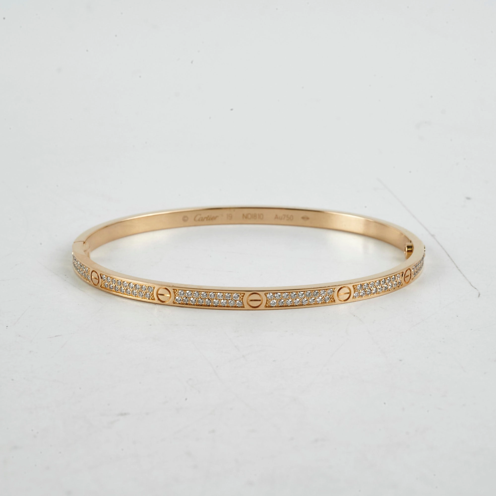 Cartier Small Model Love Pave Bracelet Yellow Gold 2021