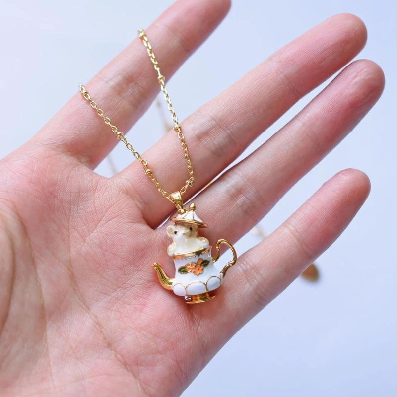 Cartoon Funny Tea Cup Cute Mouse Earrings