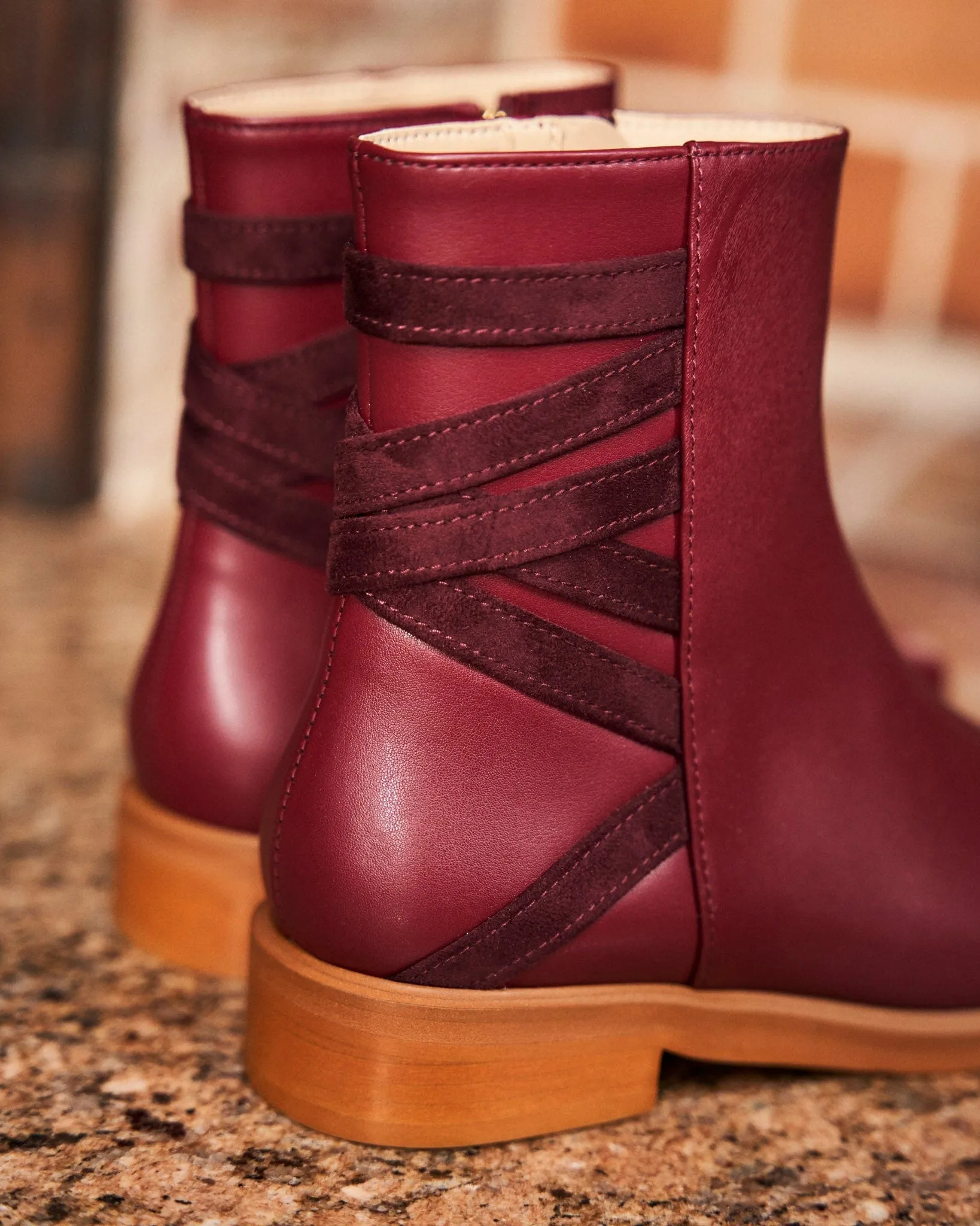 Catimini Stiefeletten mit Reißverschluss aus veganem Leder | Bordeaux