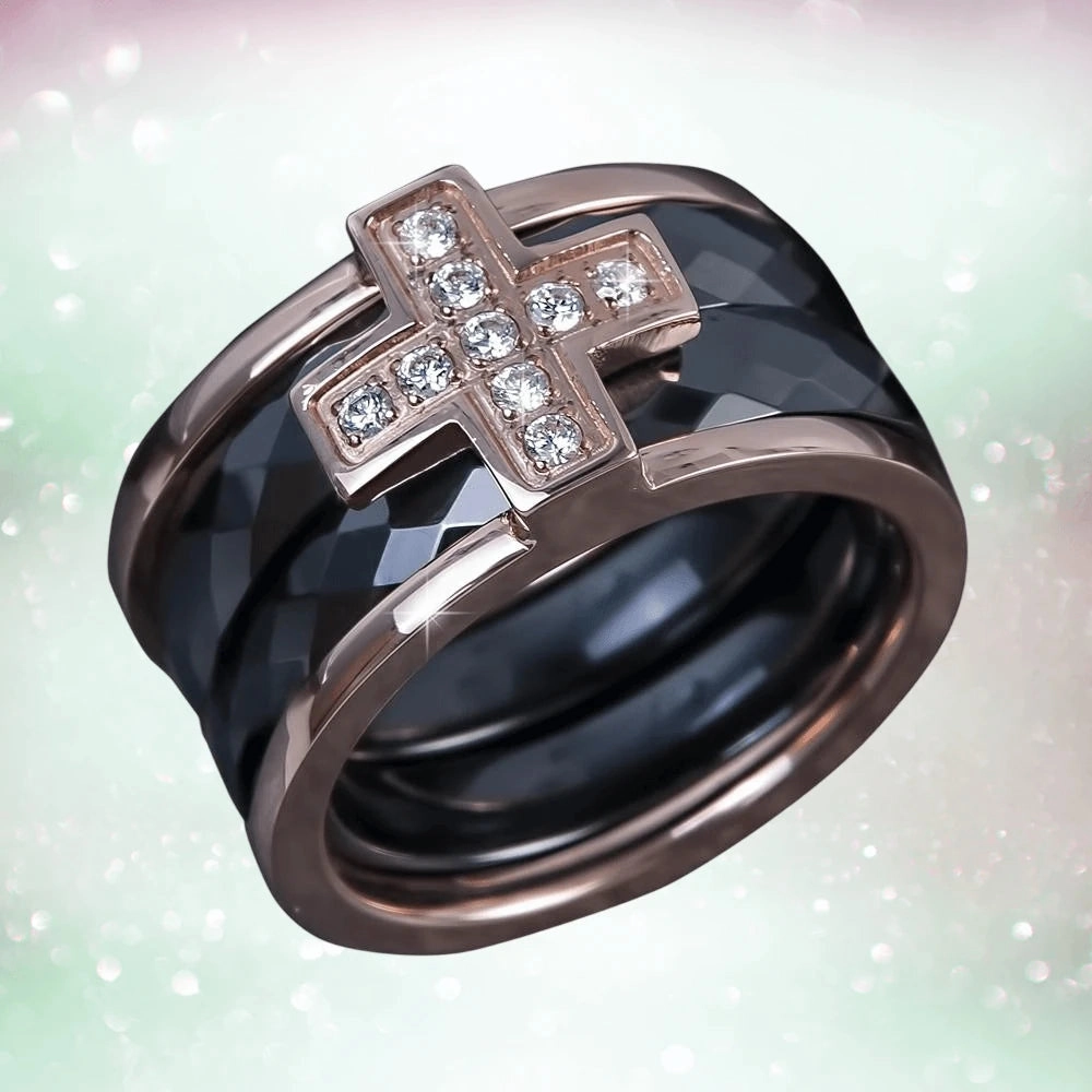 Ceramica Cross Men's Ring