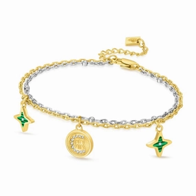 Cerruti 1881 Sole Luna Ladies Gold-Plated Bracelet with Malachite fashion-jewelry  
