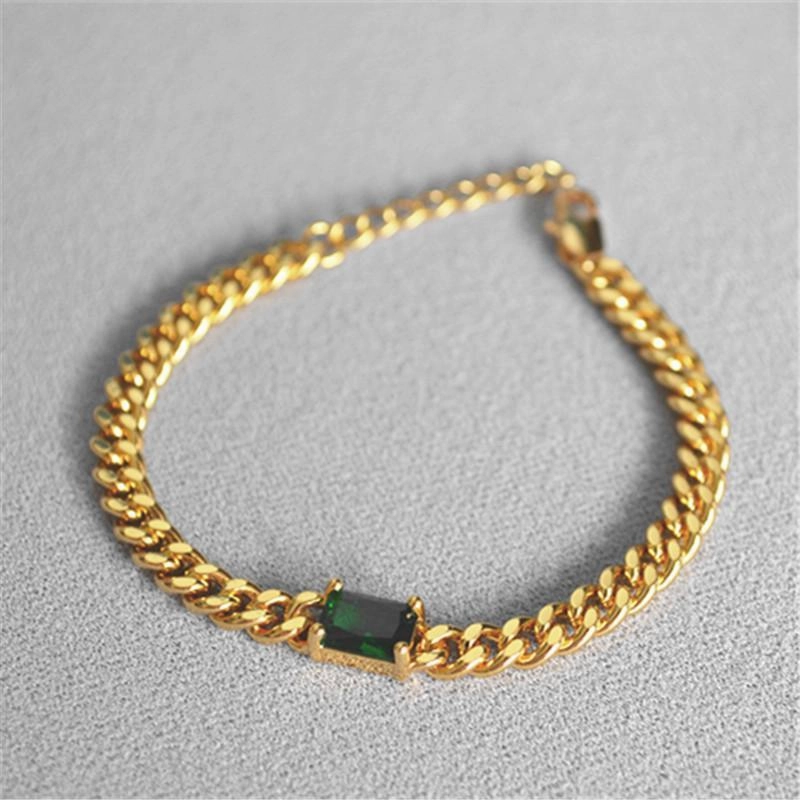 Chain Red Emerald Vintage Bracelet
