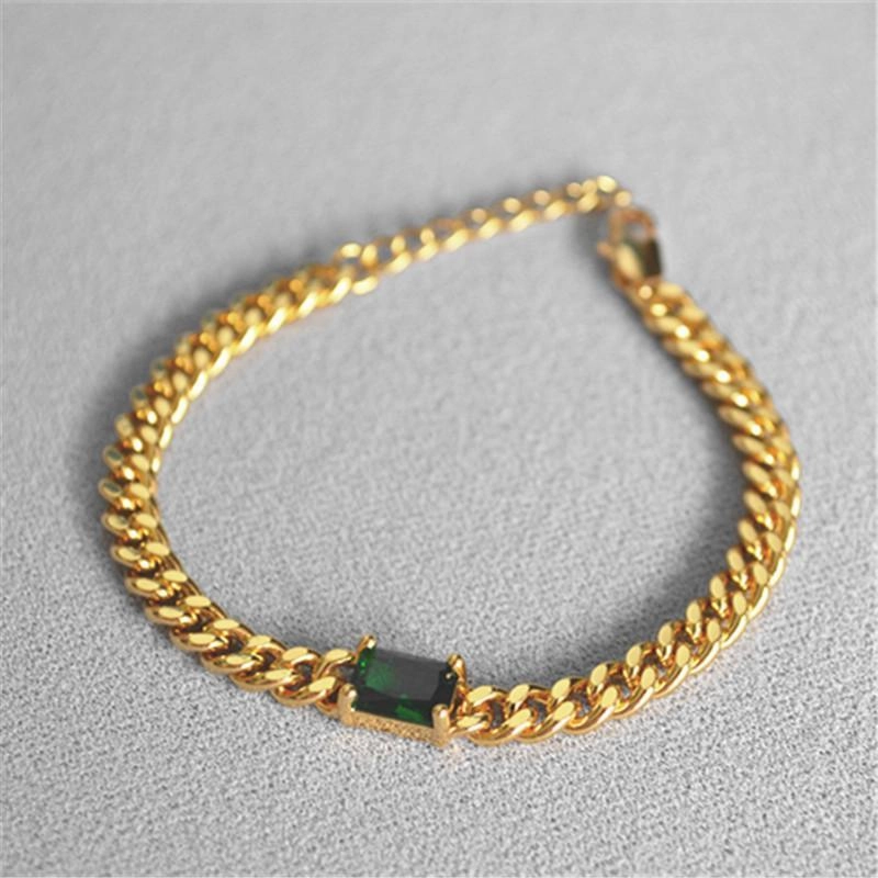 Chain Red Emerald Vintage Bracelet