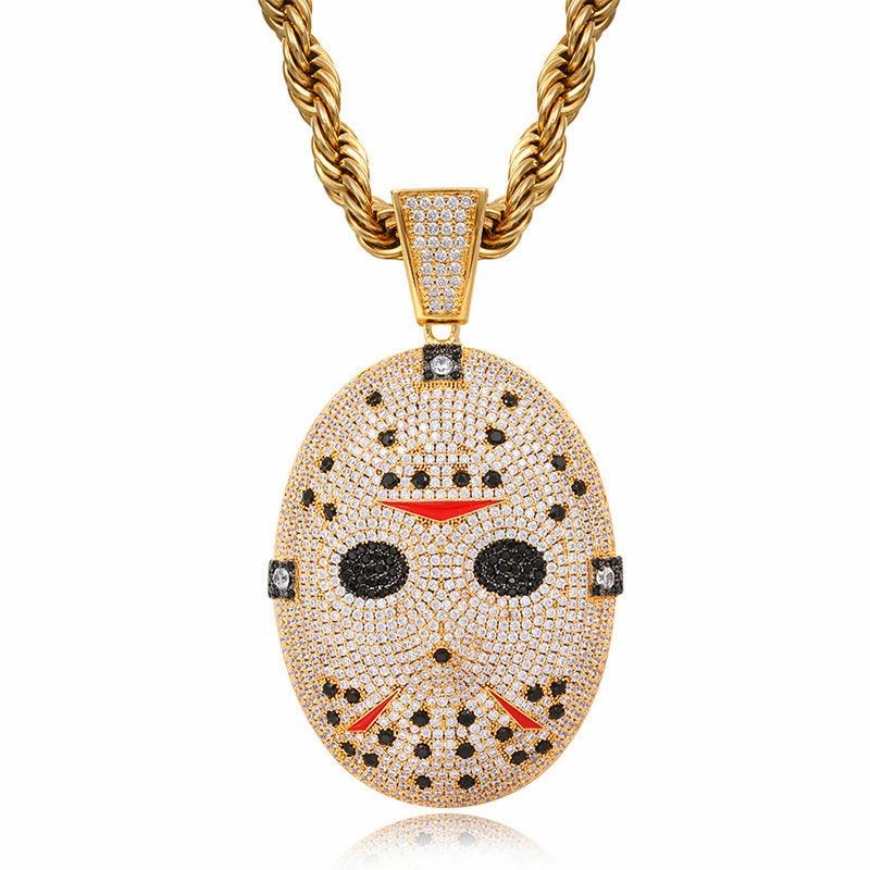 Chain Saw Frightening Mask Necklace