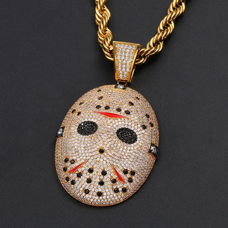 Chain Saw Frightening Mask Necklace