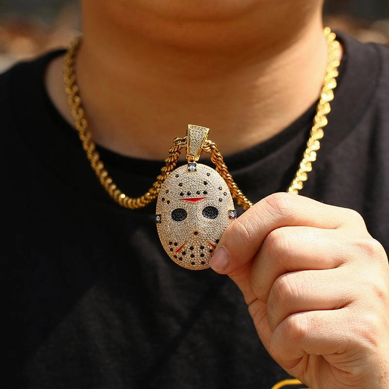 Chain Saw Frightening Mask Necklace