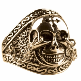 Chained Skull Ring 