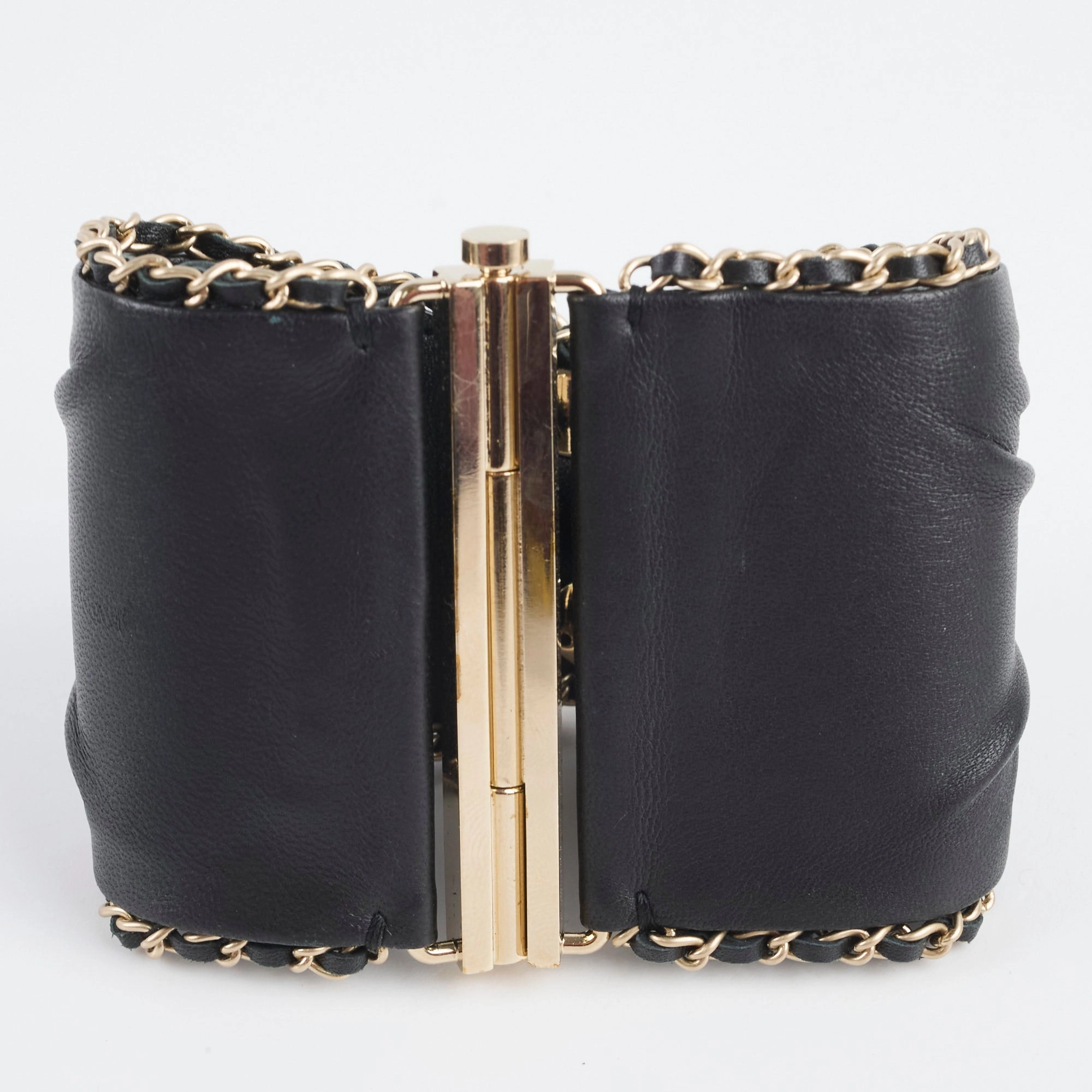 Chanel CC Logo Leather Cuff Black