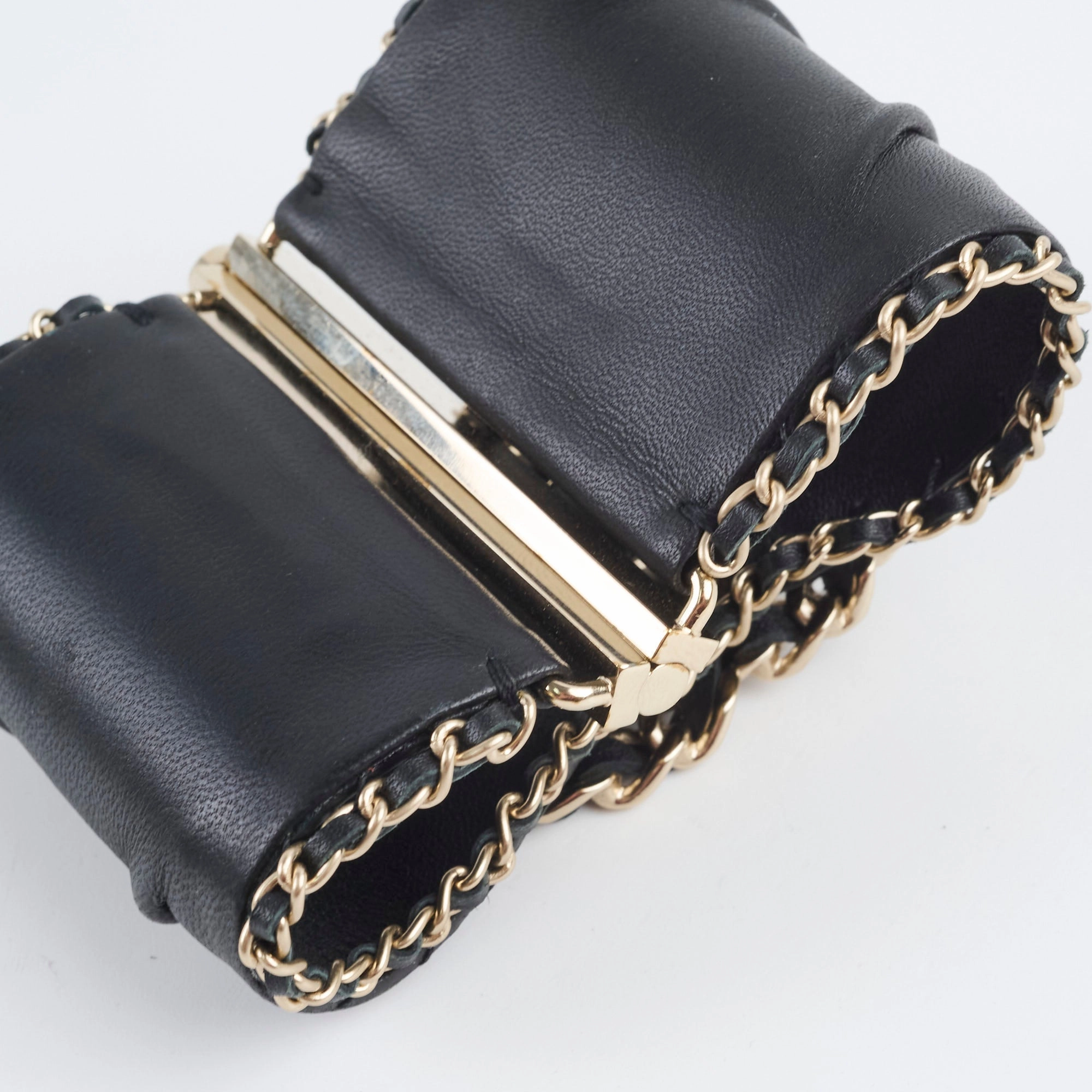 Chanel CC Logo Leather Cuff Black