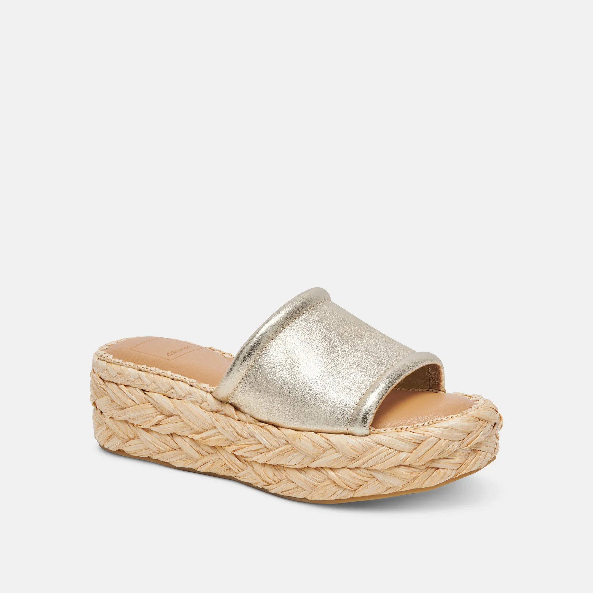 CHAVI WEITE SANDALEN HELLGOLD METALLIC LEDER