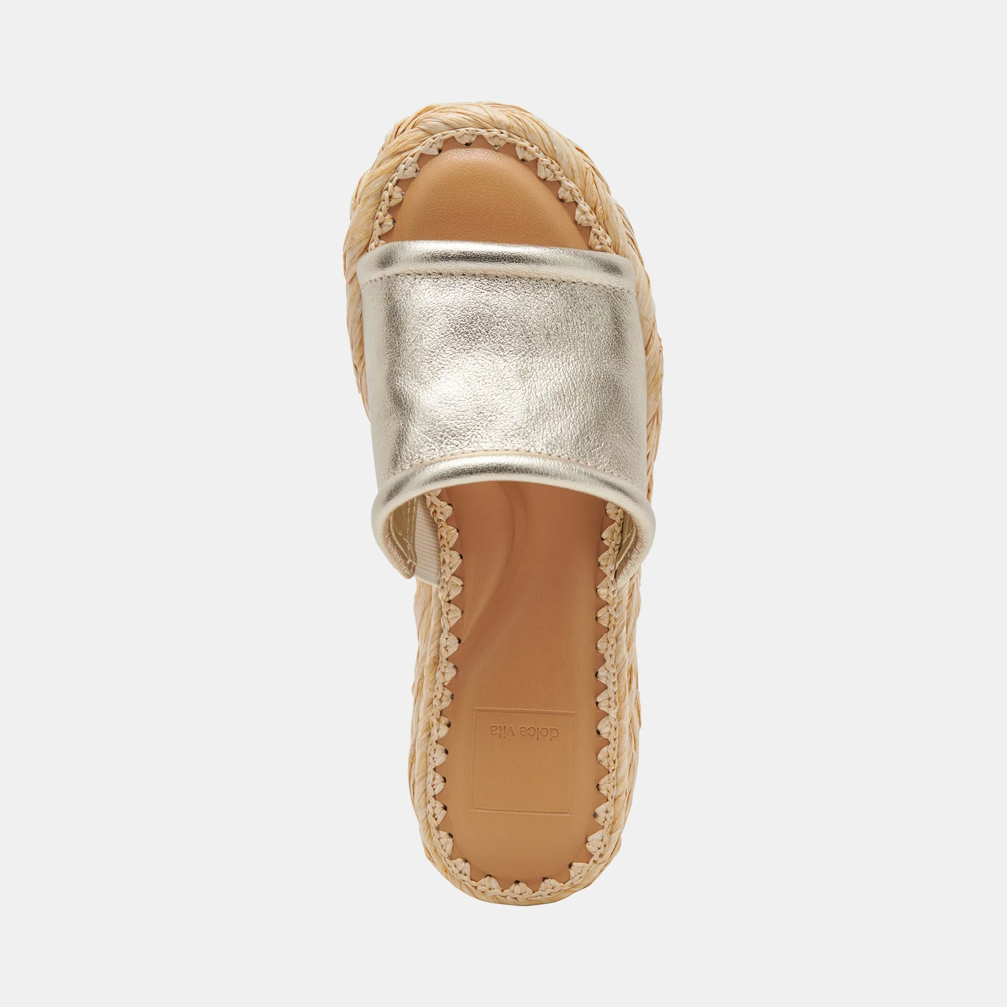 CHAVI WEITE SANDALEN HELLGOLD METALLIC LEDER