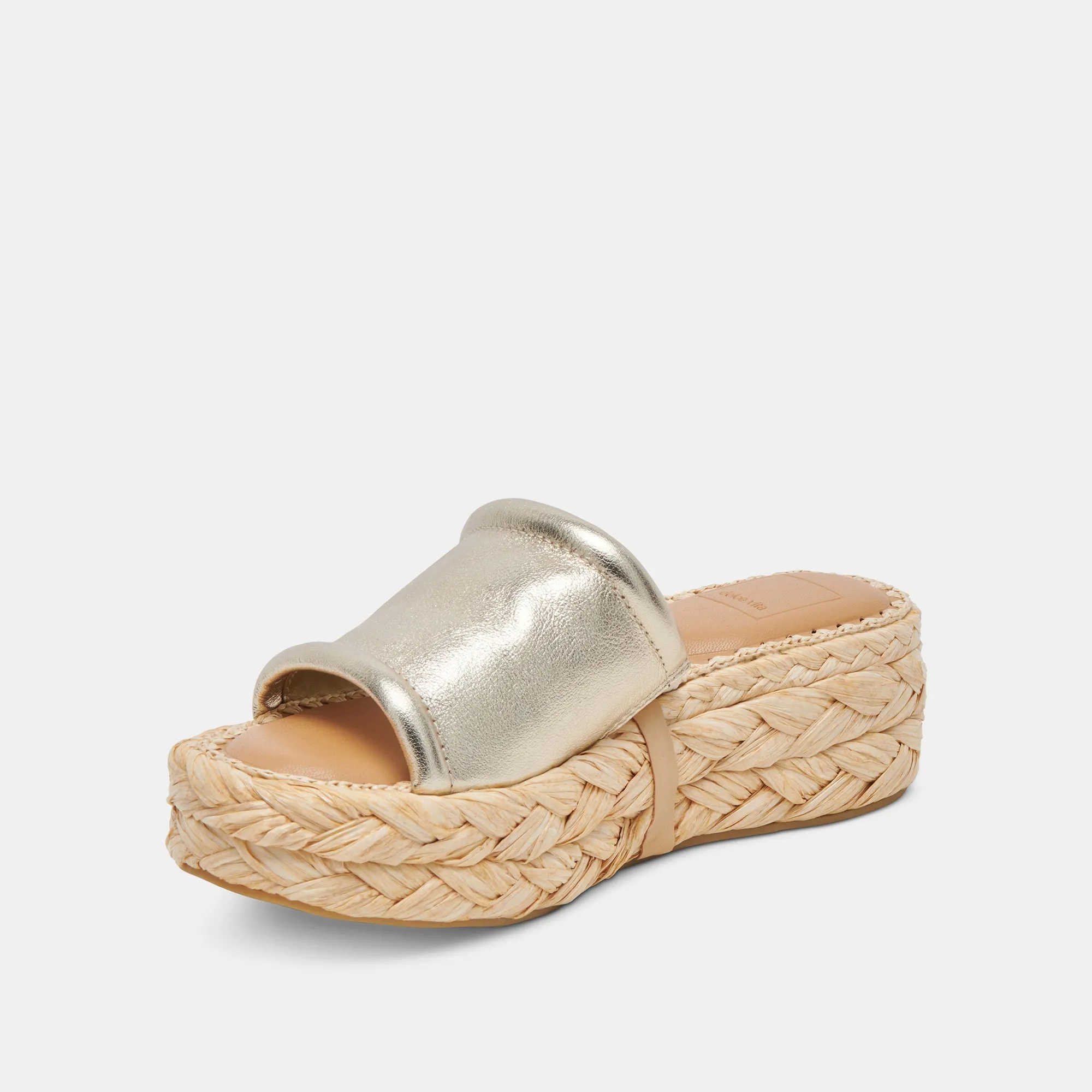 CHAVI WEITE SANDALEN HELLGOLD METALLIC LEDER