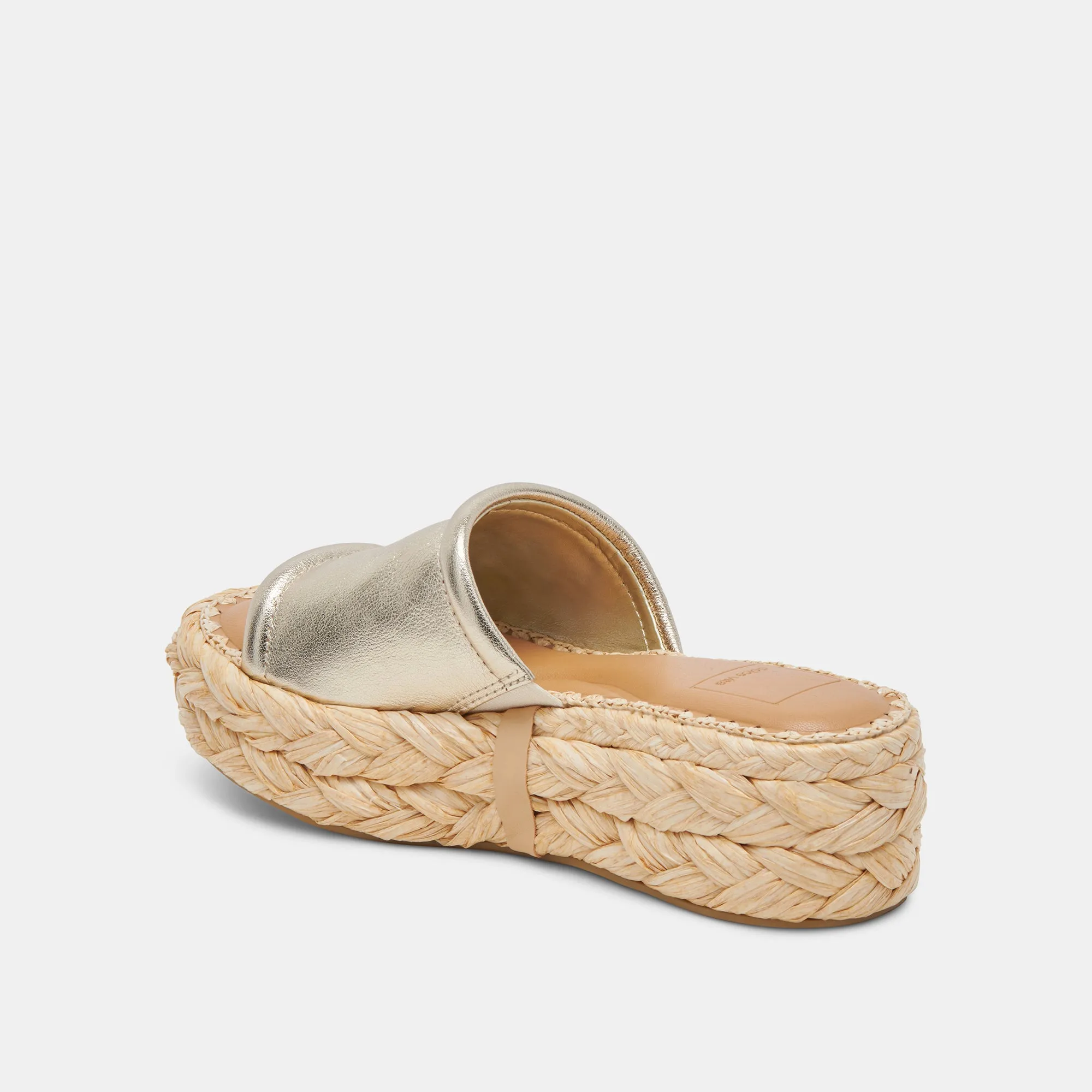 CHAVI WEITE SANDALEN HELLGOLD METALLIC LEDER