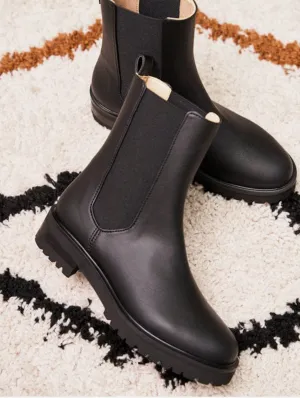 Chelsea Vegan-Stiefel aus recyceltem Getreideleder | Schwarz