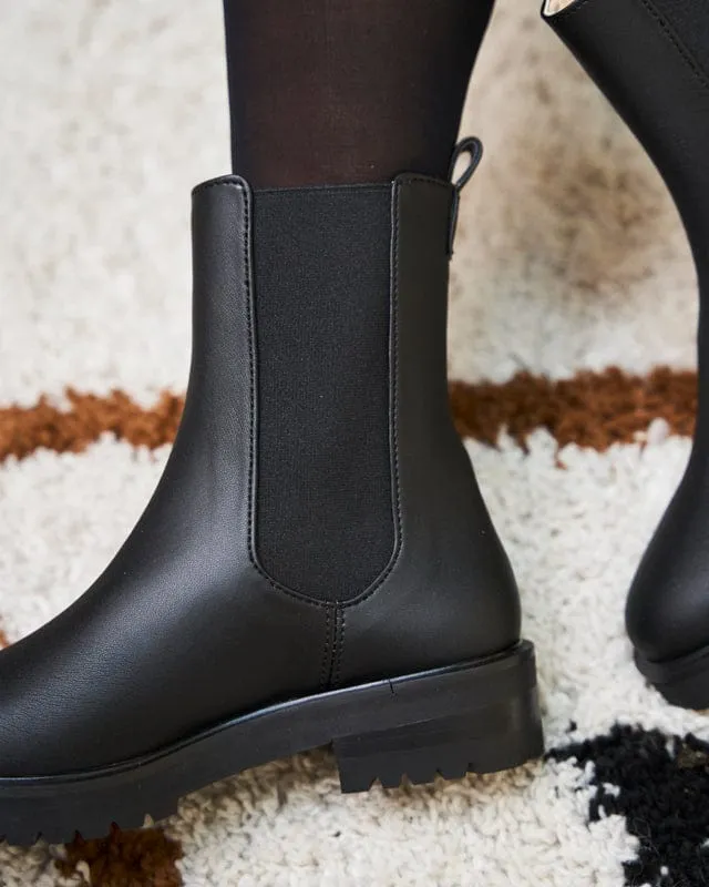 Chelsea Vegan-Stiefel aus recyceltem Getreideleder | Schwarz