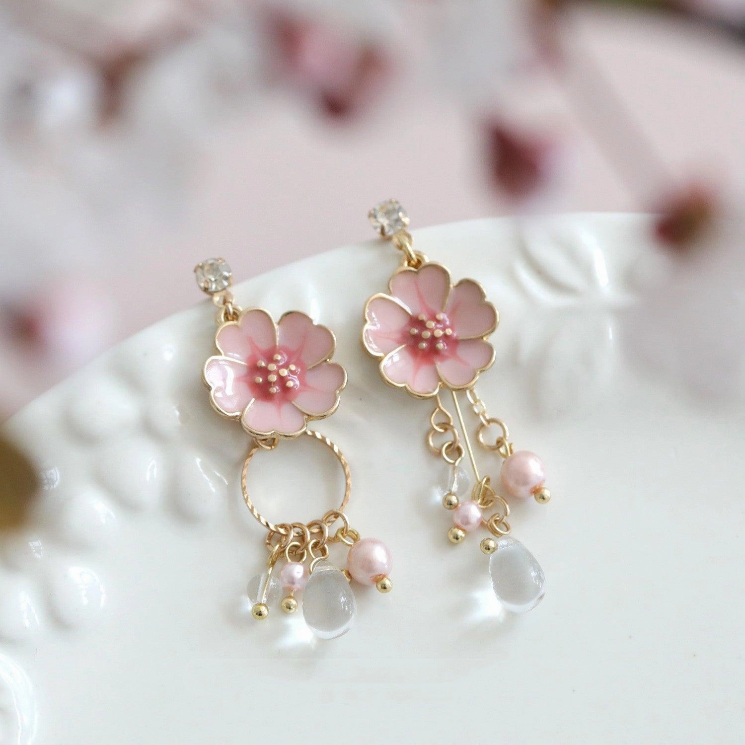 Cherry Blossom Season Pure Silver Ear Nail 