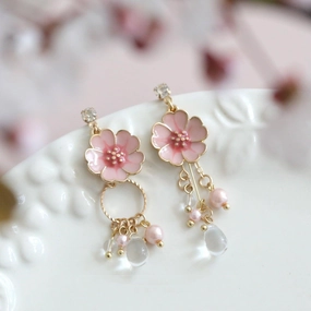 Cherry Blossom Season Pure Silver Ear Nail 