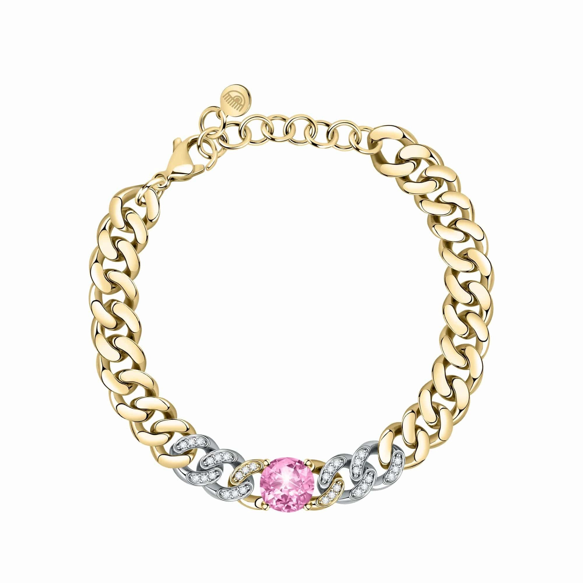 Chiara Ferragni Chain Collection Pink Stone Gold Bracelet hand-chain-bracelet  