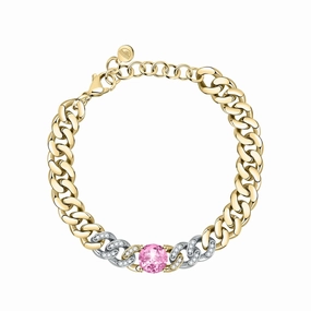 Chiara Ferragni Chain Collection Pink Stone Gold Bracelet hand-chain-bracelet  