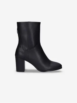 Circle Damen Apfel-Leder Stiefeletten mit Absatz | Schwarz