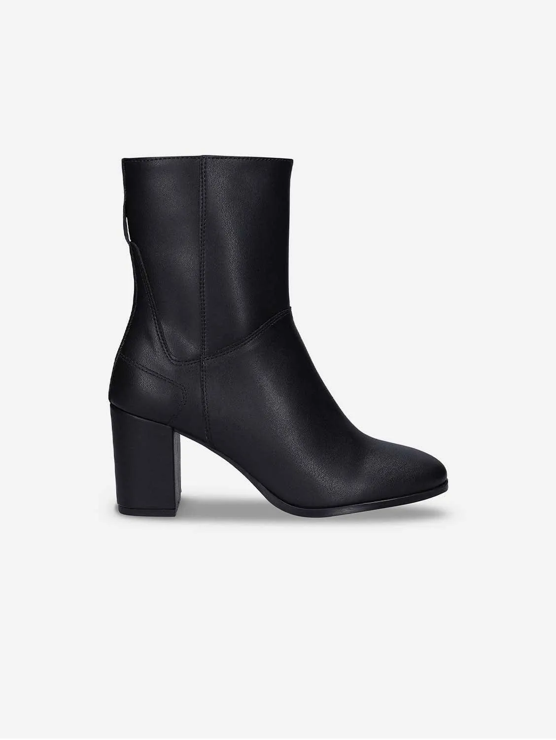 Circle Damen Apfel-Leder Stiefeletten mit Absatz | Schwarz