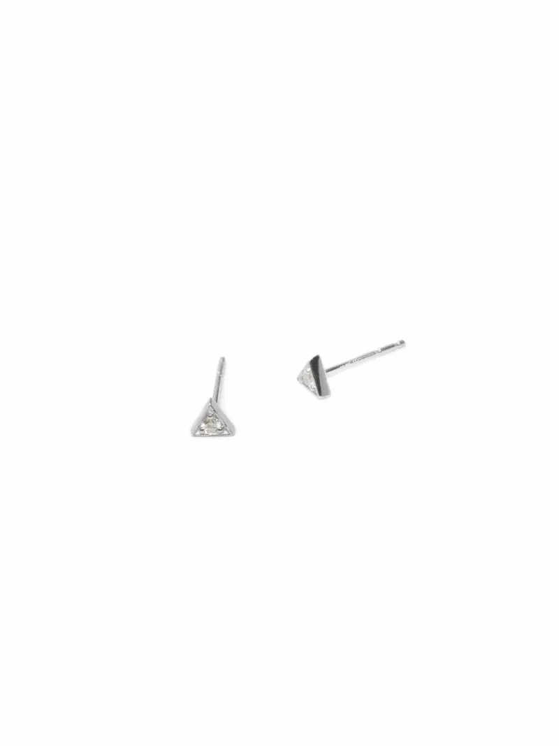 Cl??o Triangle Studs - Sapphires &amp; Silver